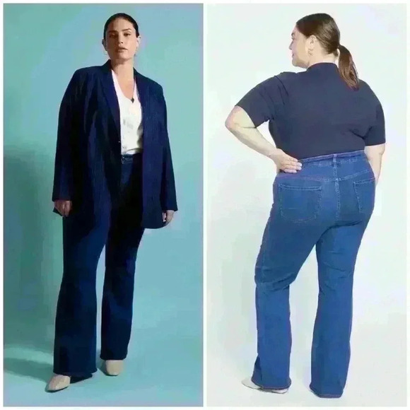 NWT Universal Standard Farrah High Rise Flared Jeans
in Pure Blue $125 Womens 14 - Picture 2 of 9